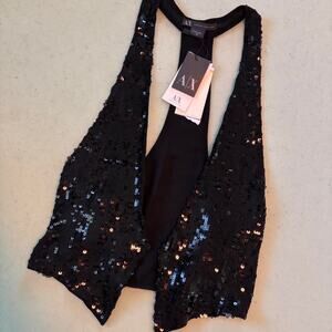 Sequin black vest